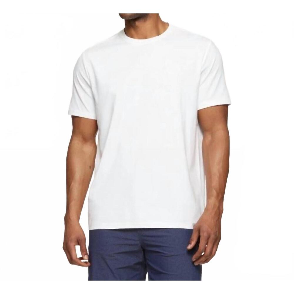 NEW FLAGS & ANTHEM essential stretch short sleeve comfort crewneck shirt in whit